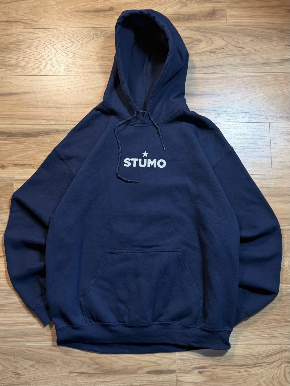 Navy blue Stumo hoodie pull over, size L